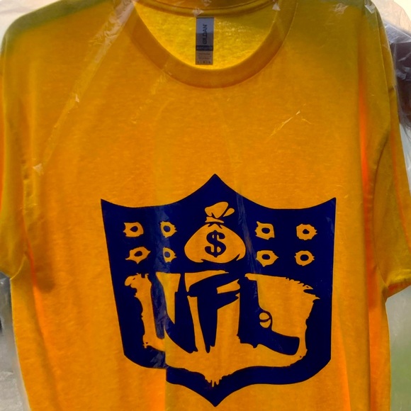NFL Other - NFL tee Shirts custom design with bullet holes,with letter L as a gun. Money bag
